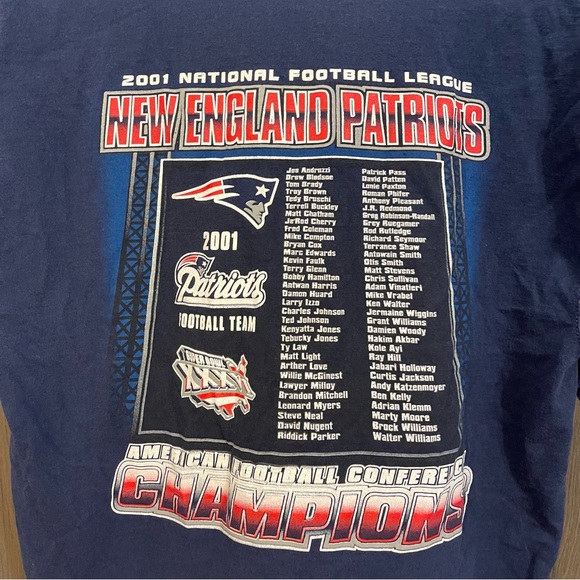 Vintage 2001 New England Patriots AFC Champions Shirt - Picture 5 of 7